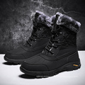 Size 38-47 Microfiber Leather Safety Hiking Boots For Men Fleece Trim Casual Shoes Warm Plush Comfortable Winter Men Snow Boots